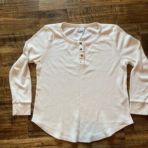 Casual White Henley Shirt